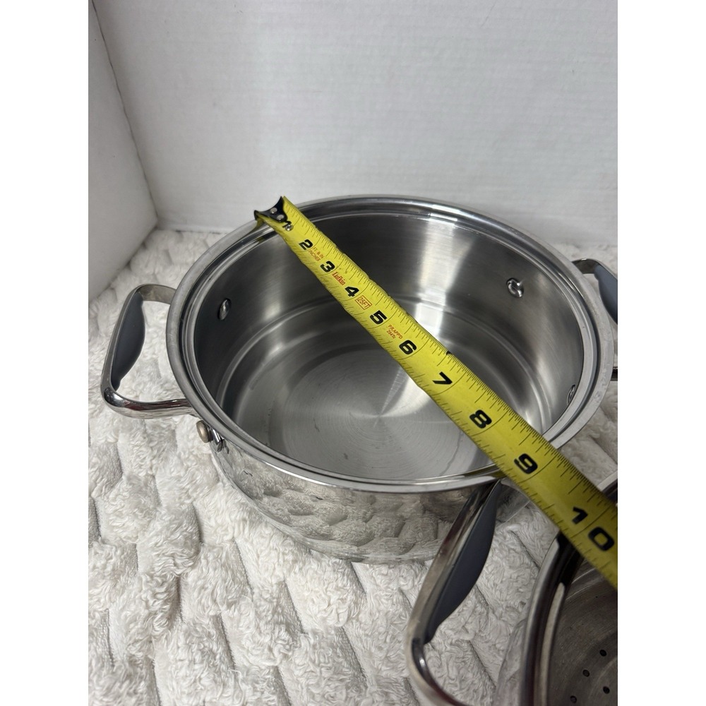 Belgique Stainless Steel Stackable Steamer Strainer Boiler Pot 2 Set 3QT - Picture 2 of 11